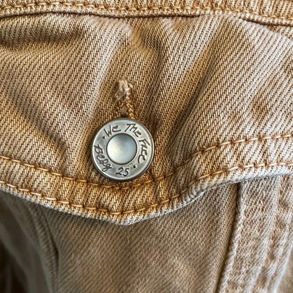 Free People Tan Jean Cropped Jacket Size Large. - Picture 2 of 6